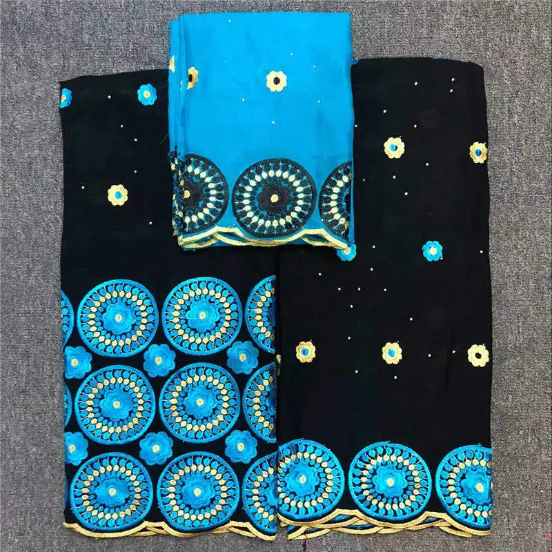 Синий Розовый цвет швейцарское кружево африканская 2018 хлопковая ткань