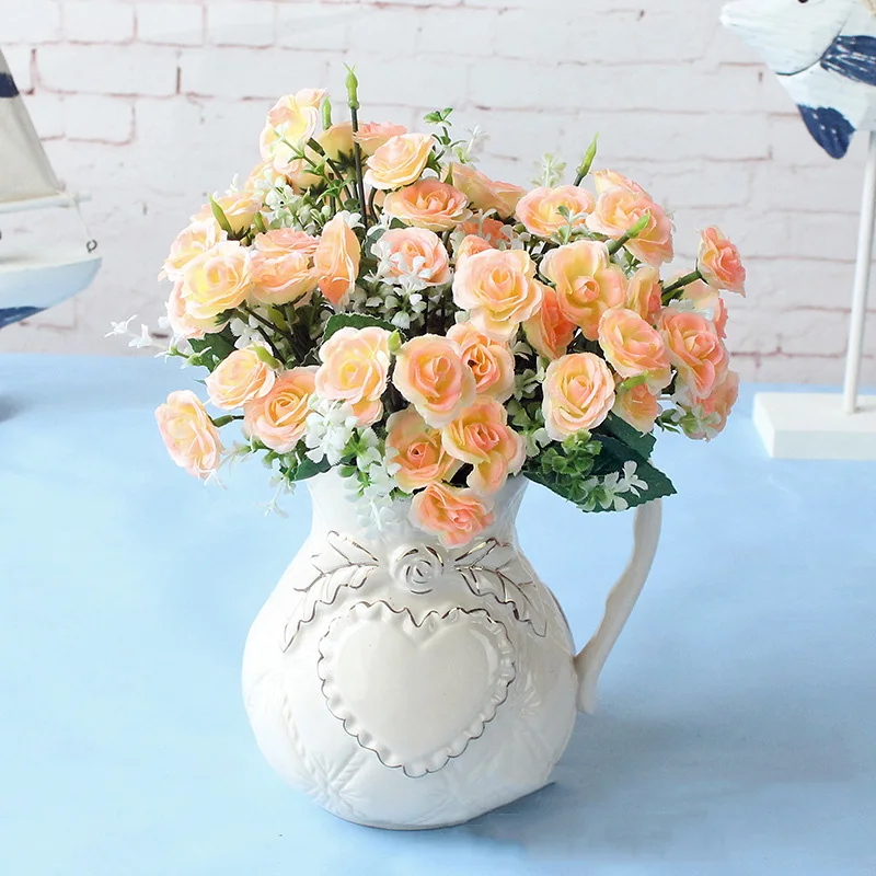 Flone 15 головок Мини Искусственные розы цветы подарок на День святого Валентина для