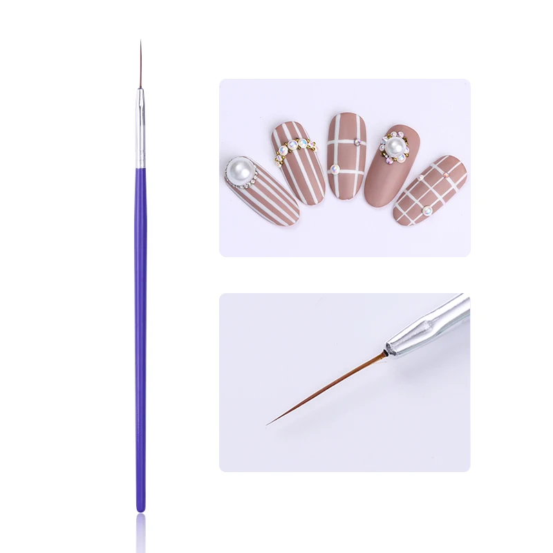 Лайнер для рисования УФ-Гелевая Кисть Супер длинная линия ручка синяя деревянная