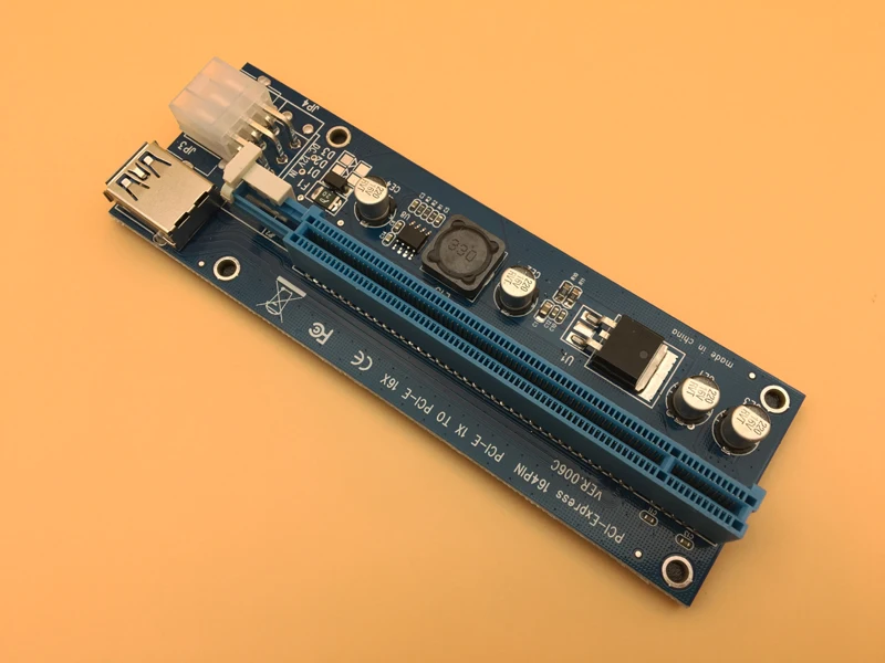 006C PC PCIe PCI E Express Riser Card 1x к 16x USB 3 0 Дата кабель SATA 6Pin IDE Molex источник питания для BTC Miner