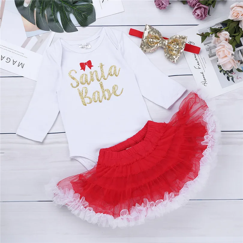 Детский Рождественский комбинезон с юбкой пачкой|newborn infant|baby girlbaby girl first |