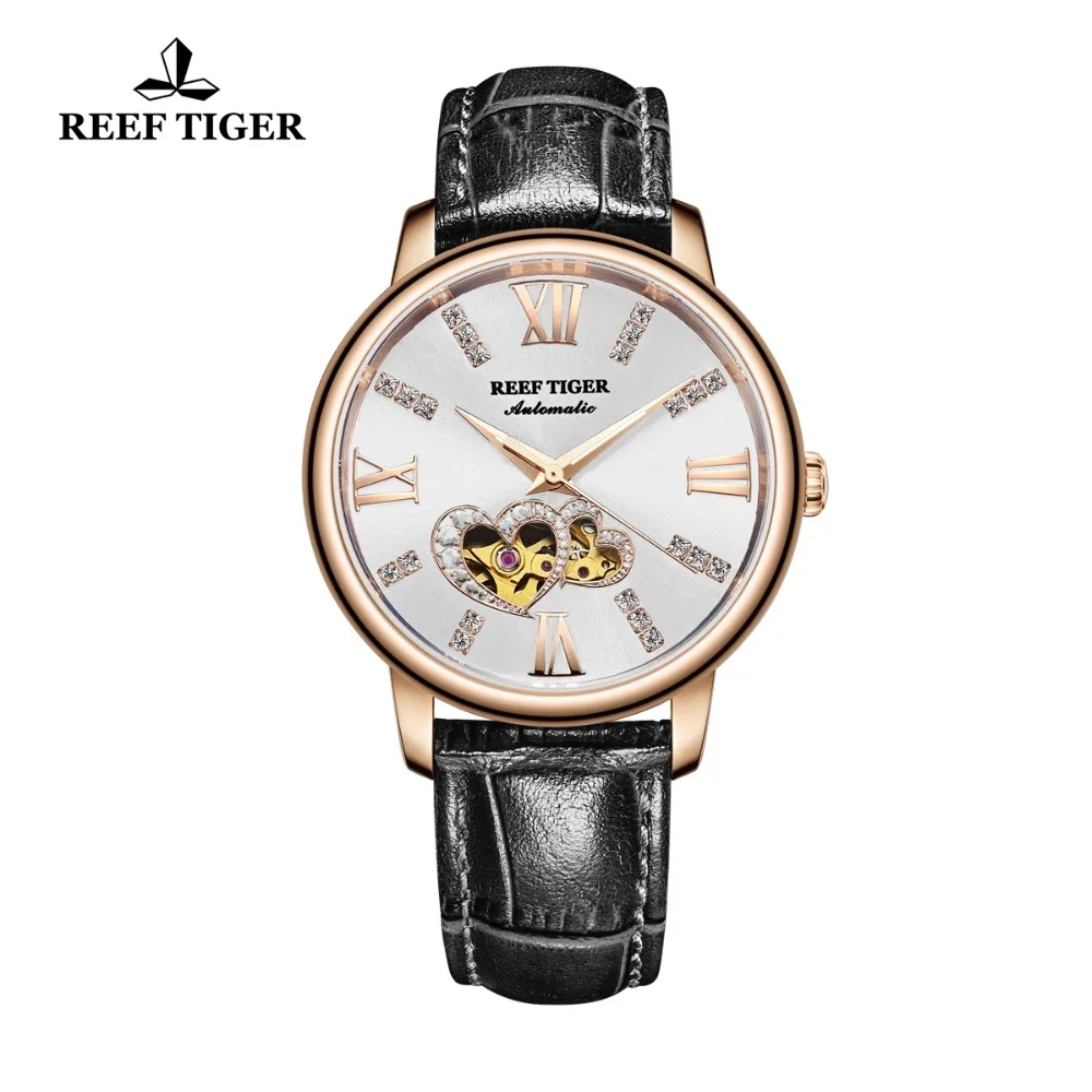New Reef Tiger/RT Luxury Brand Ladies Watch Waterproof Leather Band Automatic Women Diamond Watches Relogio Feminino RGA1580 enlarge