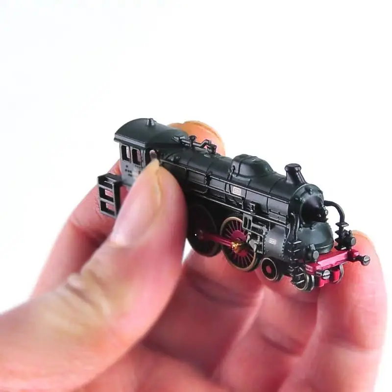 Высокая имитация 1:220 масштабной модели поезда из сплава с механизмом инерции, угольный паровой металлический игрушечный автомобиль для детей, подарки, бесплатная доставка.