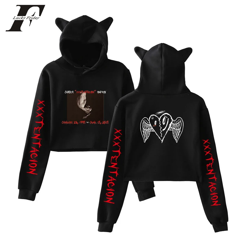 Толстовки harajuku милые кошачьи ушки женские толстовки 2019 RIP XXXTentacion Толстовка