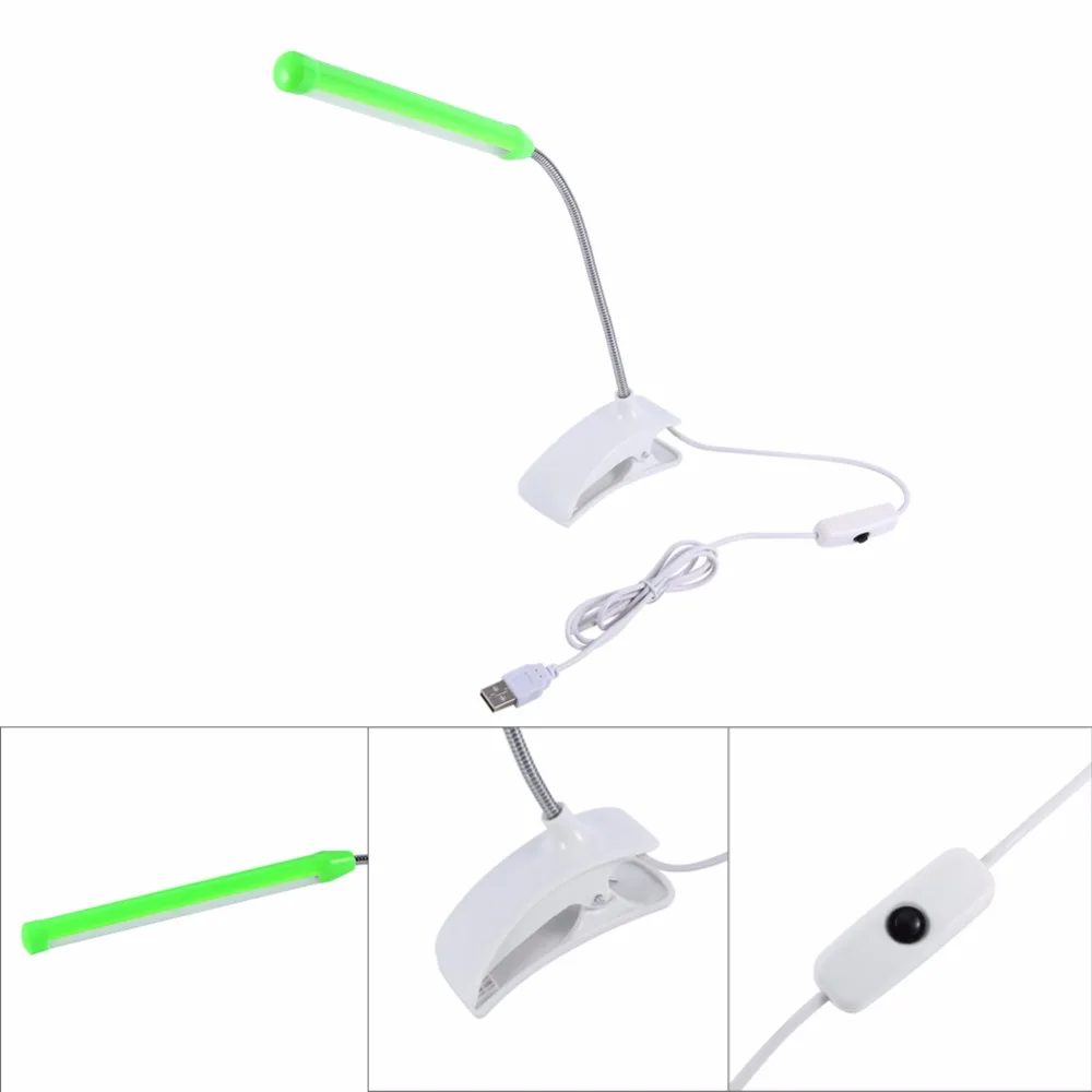 USB светодиодный Яркий Настольная лампа клип на Настольный светильник Спальня