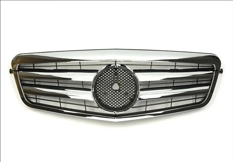 style E Для Mercedes для Benz E-class W212 2009 2010 2011 2012 2013 с эмблемой глянцевый черный/плоский черный/серебристый/Хромированная передняя гоночная решетка - Цвет: style E
