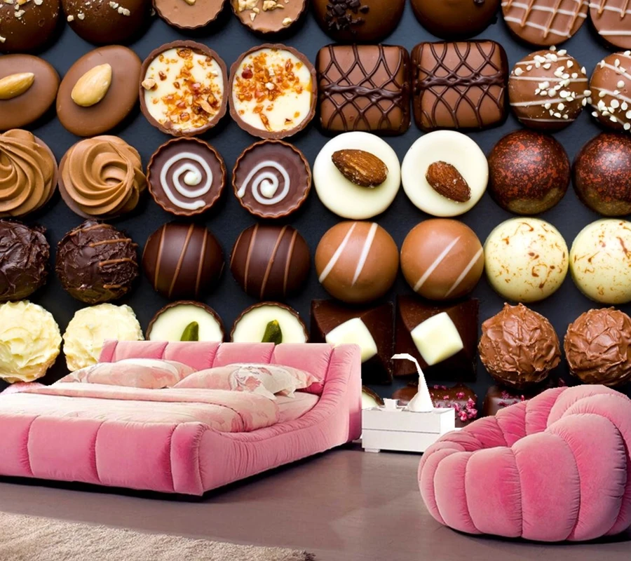 Обои с изображением конфет и сладостей обои многих блюд для ресторана кофейни