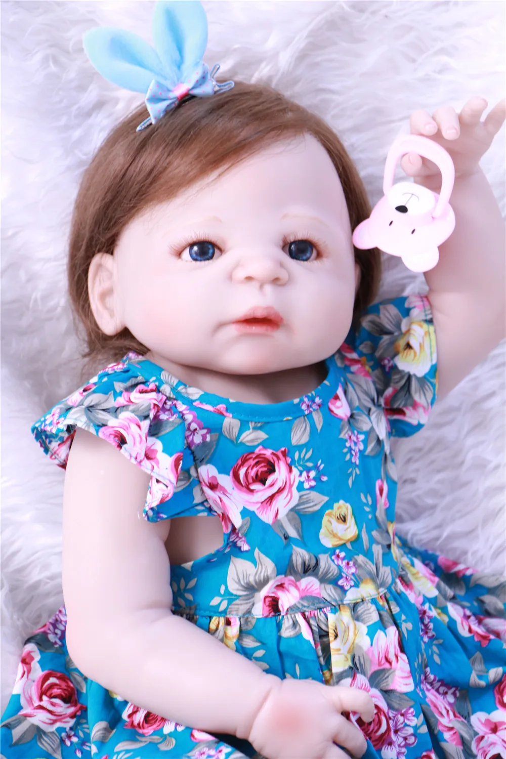 Силиконовая кукла reborn Baby для девочек 57 см милый волокнистый волос высокое