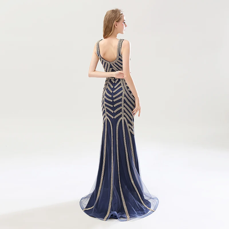 Robe De Soiree новые роскошные стили Элегантное длинное вечернее платье с кристаллами вышитые бисером праздничные платья Формальные реальные фотографии LSX476