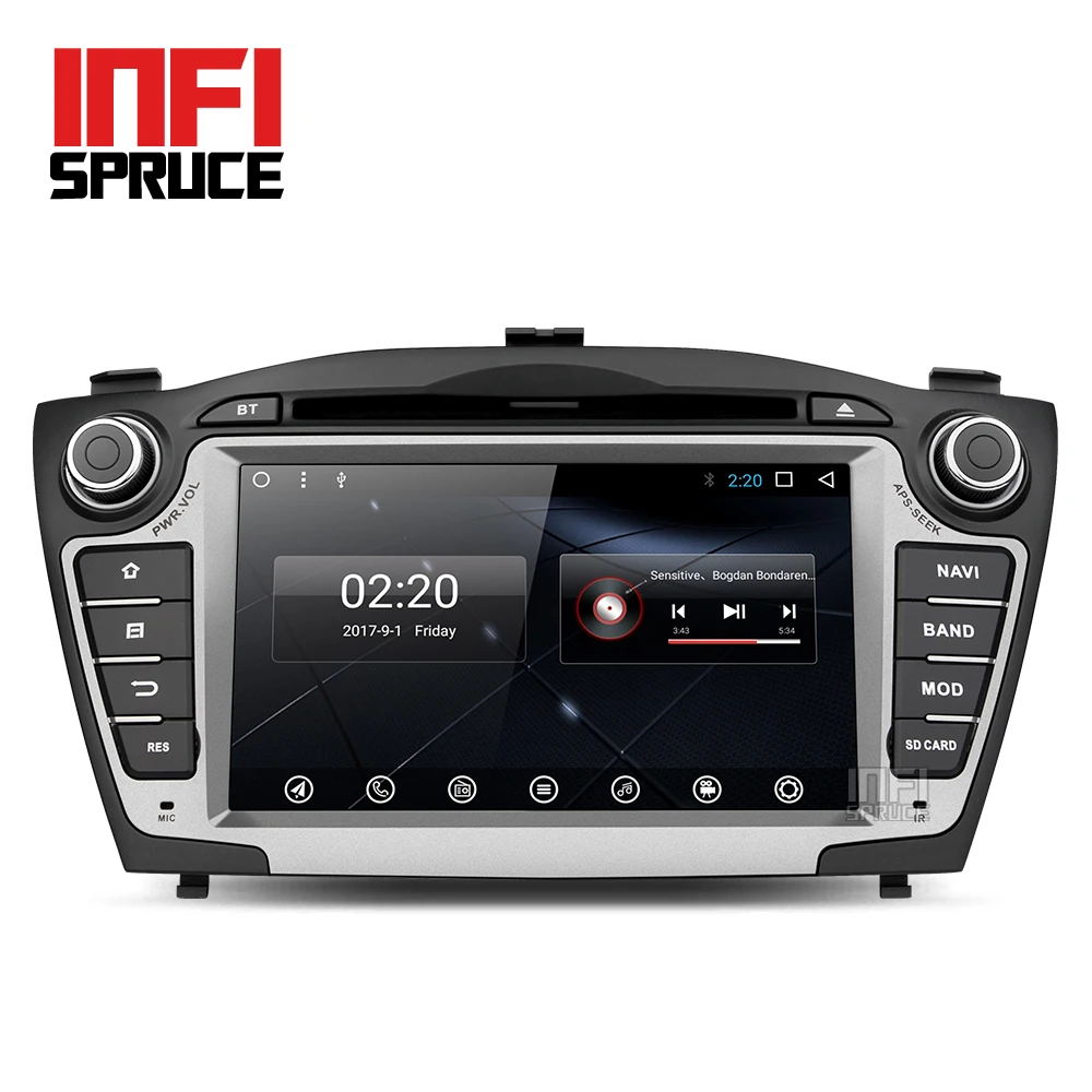 Infispruce ZIX357071 android 7 1 автомобильный dvd плеер gps для hyundai IX35 Tucson 2009 2010 2011 2012 2013 обоих