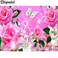 dispaint full squareround drill 5d diy diamond painting flower butterfly embroidery cross stitch 3d home decor a11050
