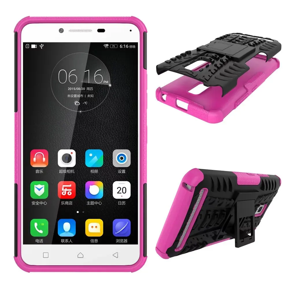 hot pink Армированный жесткий чехол из поликарбоната и силикона чехол для телефона чехол для lenovo VIBE P1 P2 P1M Z5 K3 k5 K8 плюс k4 K6 Примечание мощность A7010 A7020 A6000 A6020 - Цвет: hot pink