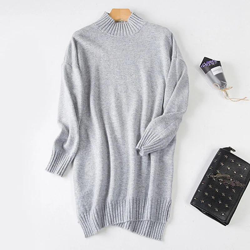 Чистый кашемир пуловер свитер 2018 Осень Зима Высокое качество Половина Водолазка
