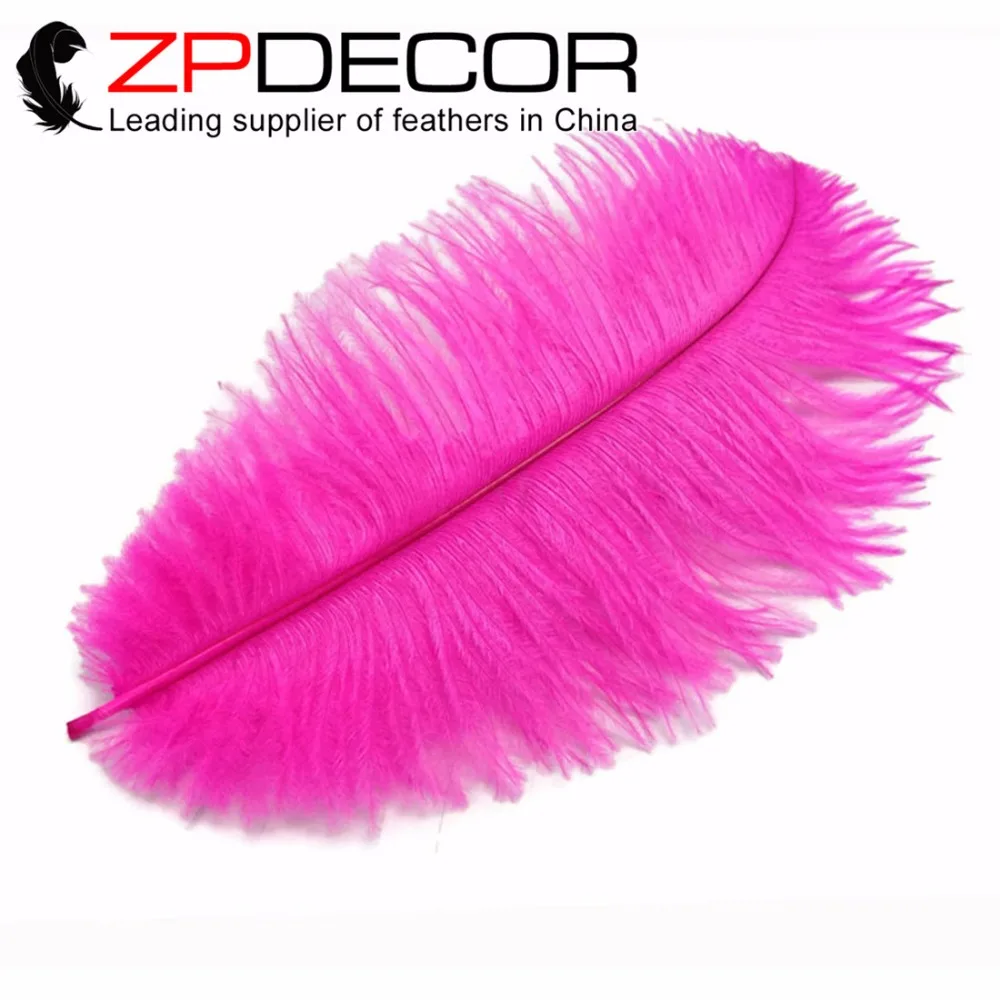 

ZPDECOR 100 шт./лот 30-35 см (12-14 дюймов) пушистые и гладкие отбеленные ярко-розовые страусиные перья для украшения свадьбы