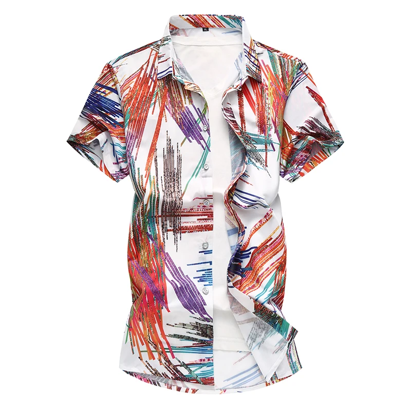 Оригинальная Мужская рубашка новинка 2019 летняя Модная с необычным принтом и