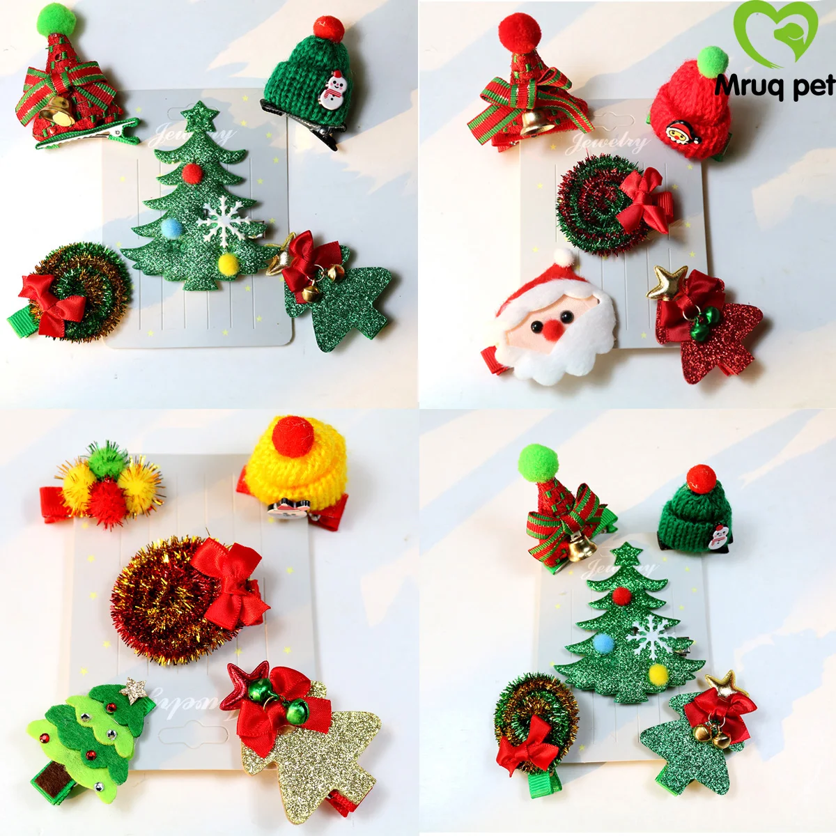 

5PCS Christmas Cute Dog Hair Bows Girls Hairpins Boutique Dog Hair Accessories Pet Hair Bows Supplies