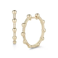 gold silver color beaded cz band huggie hoop earrings for women lady gift fashion gorgeous ear jewelry