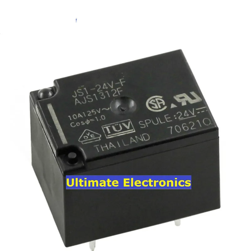 5 шт., реле мощности JS1-24V-F AJS1312F, 5 контактов/10 а/24 В/переключатель