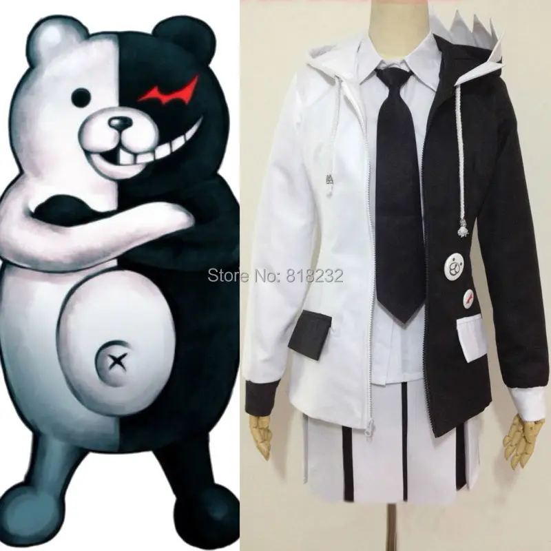 Школьная Униформа Danganronpa Monokuma пальто рубашка юбка наряд аниме костюмы для