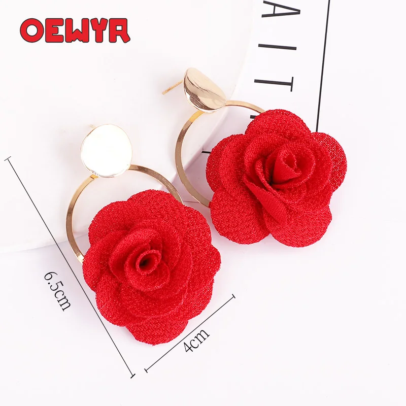 OEWYR, новинка, корейская мода, женские серьги, винтажные, цветы, висячие серьги, красочные, богемные, Индивидуальные ювелирные изделия