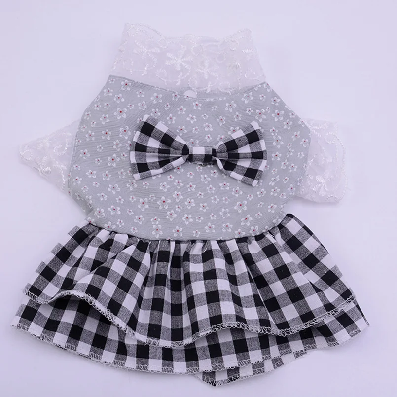 Летнее платье собака одежда для маленьких собак Свадебные Кружево юбка щенок