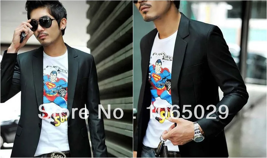 Top Selling 2013 New Arrival Fashion Men's Suit Men Blazer Casual Slim Fit One Button Pop Clothing Free Shipping TT1900 | Мужская