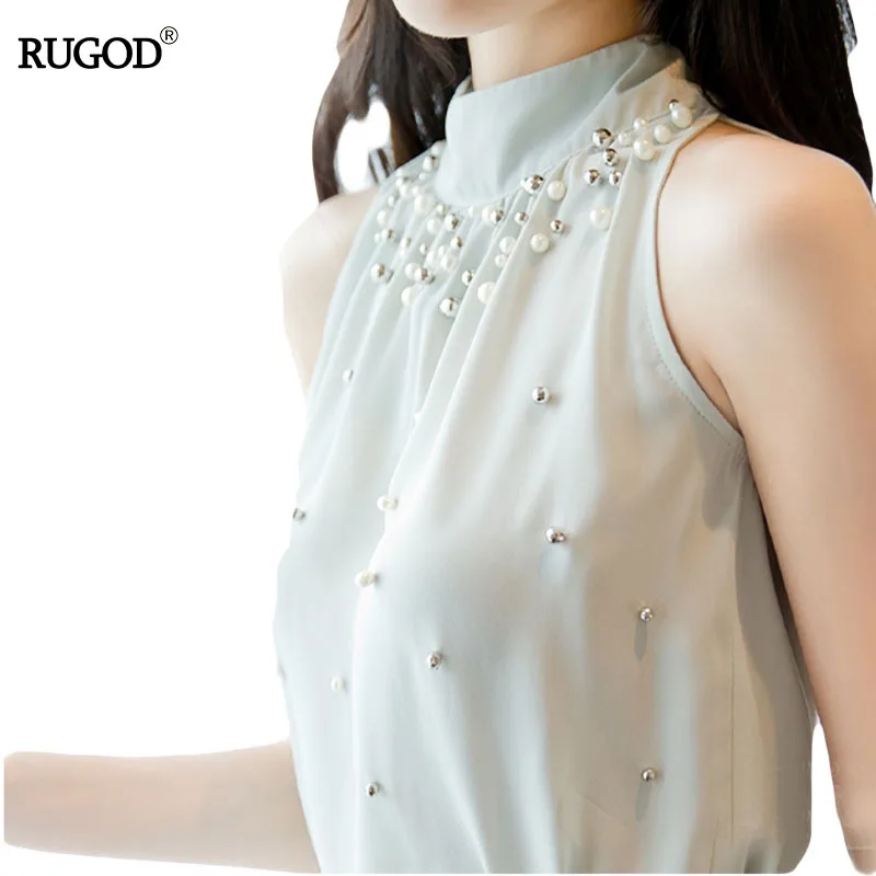 Женская Повседневная футболка RUGOD однотонная шифоновое без рукавов Футболка с