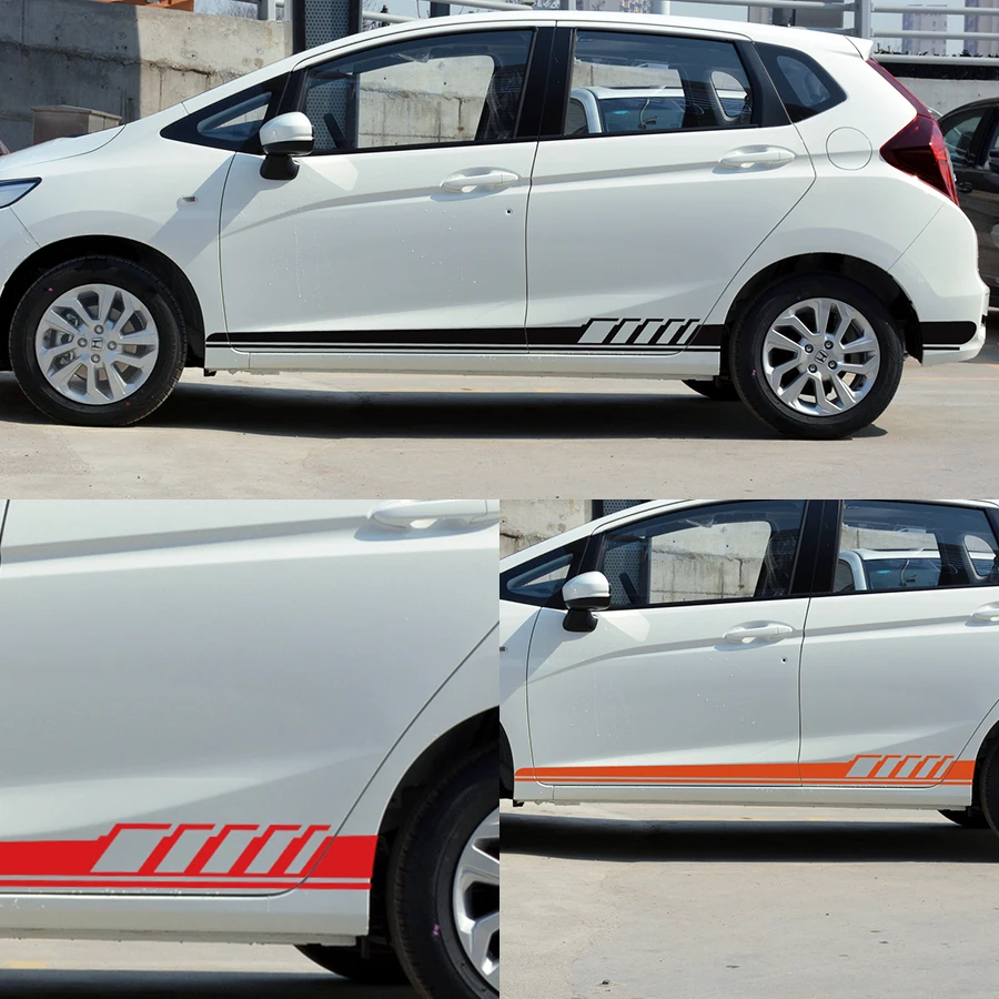 Наклейки для автомобилей HONDA 2 шт. Стильные наклейки лодок боковые двери гоночные