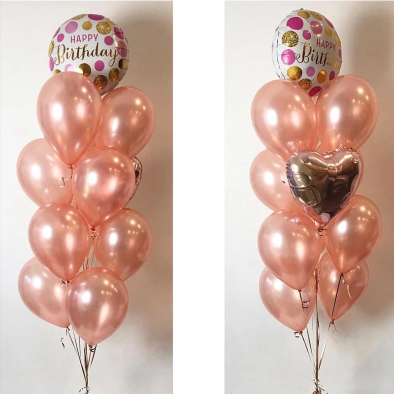 

12pcs 12 inch Rose Gold Champagne Gold gold Latex Balloons Wedding Birthday Party Decorations Helium Latex balloons Supplies New