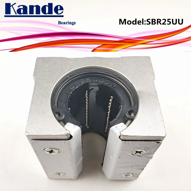 Подшипники Kande 4 шт. SBR25UU SBR25 UU открытый Подшипник блока CNC части скольжения для 25 мм