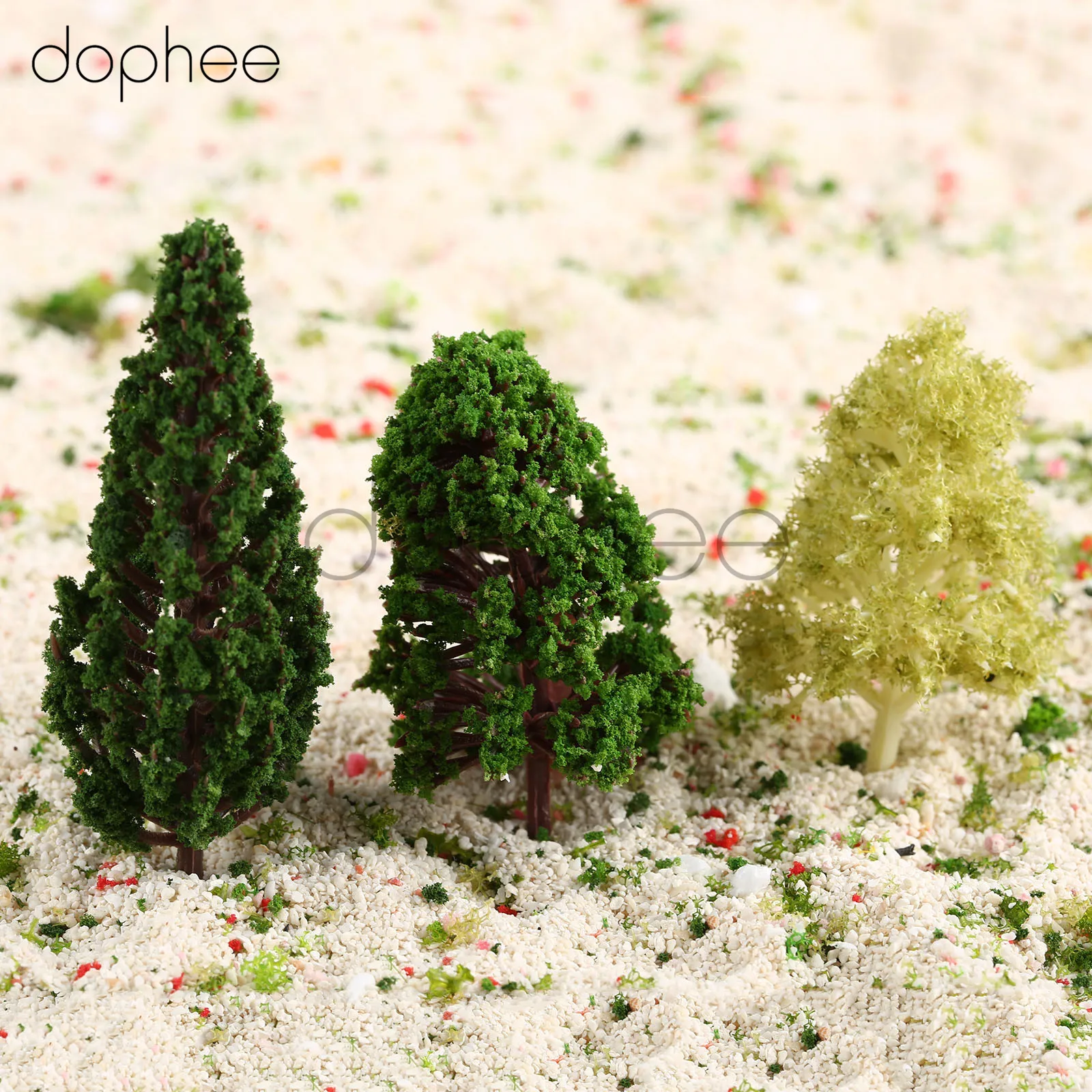 dophee 12pcs Model aspen trees + 10pcs pyramidal 5pcs poplar landscape Scene Scenery | Дом и сад