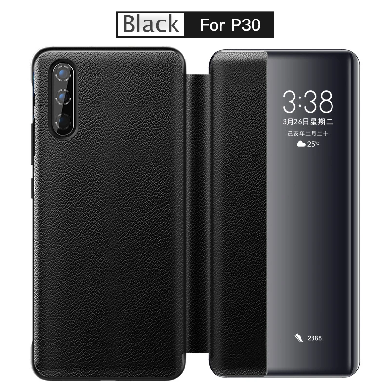 Для huawei P30 Pro, флип-кейс из натуральной кожи, умный сенсорный прозрачный оконный чехол для huawei P30Pro, роскошный бизнес-Чехол