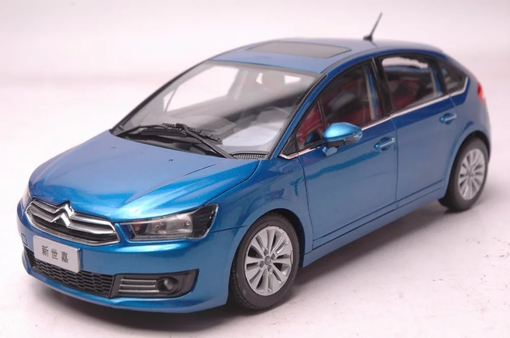 1:18 литая модель для Citroen C четыре 2012 синий хэтчбек игрушечный автомобиль из сплава