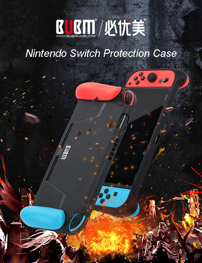 BUBM защитный чехол для nintendo Switch, удобная ручка из ТПУ с разъемом для игровой карты, Противоударная крышка