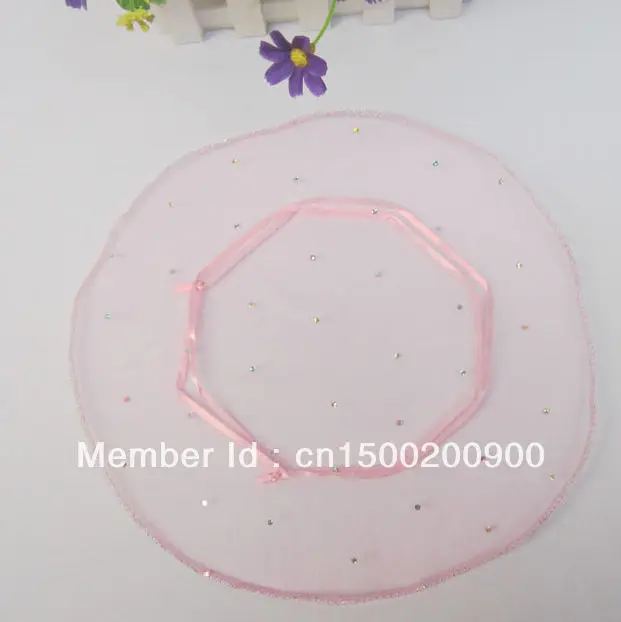 

33cm/13inch diameter pink round organza bag gift bag sweet bag