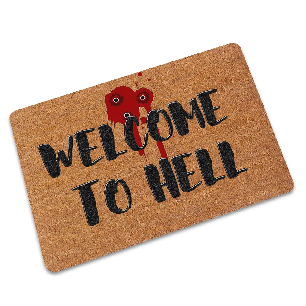 Hell Zeegle Коврик для двери, напольные ковры в прихожей, резиновые коврики для прихожей, Нескользящие Коврики для ванной комнаты, спальни, кухни, коврики - Цвет: Hell