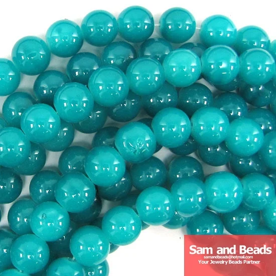 Круглые стеклянные бусины синего цвета 10 мм для изготовления ювелирных