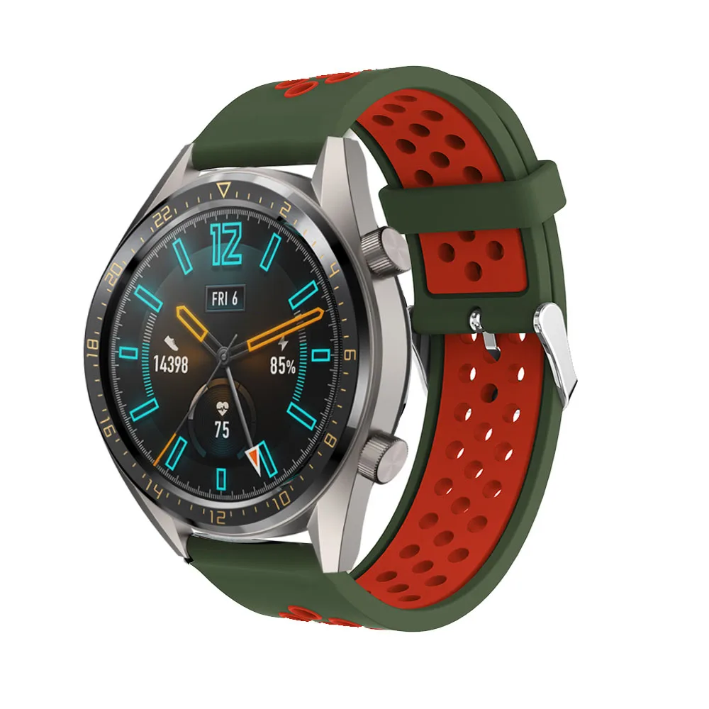 22 мм силиконовые Ремешки для наручных часов для huawei Watch GT сменный Браслет ремешок для наручных часов ремешок для samsung gear S3 классические Ремешки для наручных часов