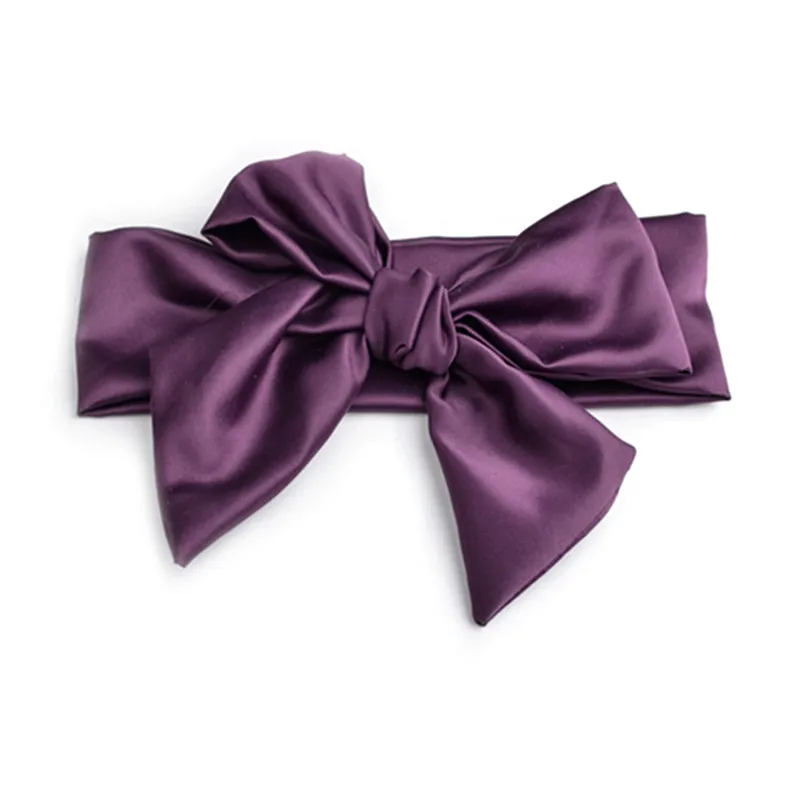 Модный детский ободок для головы DIY однотонный винтажный с большим бантом шарф в