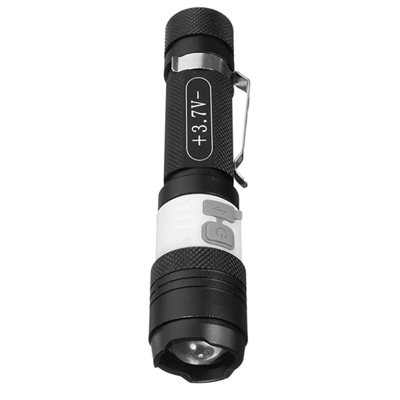 T6 масштабируемый мощный светодиодный фонарик 2000LM + USB кабель 18650 перезаряжаемая