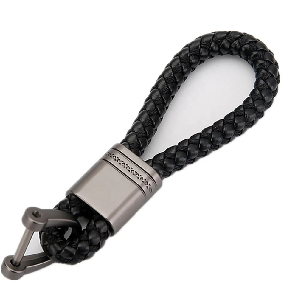 Брелок для автомобильных ключей ручной работы плетеная кожаная веревка кольцо