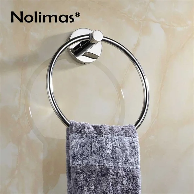 Towel Ring SUS 304, нержавеющая сталь, набор аксессуаров для ванной комнаты, хромированный полированный держатель для зубных щеток, держатель для бумаги, держатель для полотенец, аксессуары для ванной комнаты - Цвет: Towel Ring