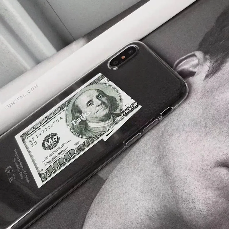 JIBAN Dollar bills Pattern Cover For iphone 7 7plus Case Fashion Ultra Slim TPU Funny Cartoon Cases for X 6 6s 6plus 8p |