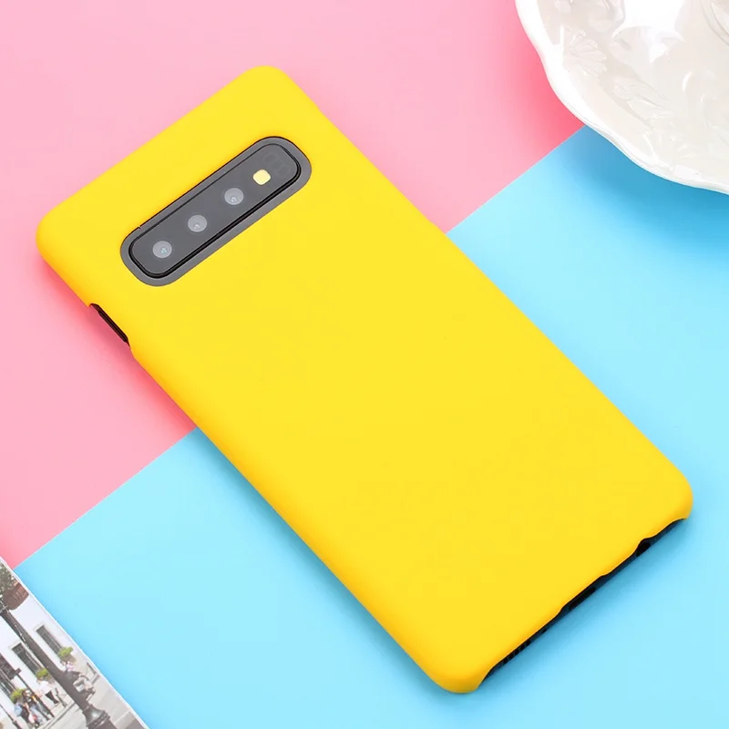 Yellow Роскошный прорезиненный Матовый Жесткий Пластик чехол для samsung Galaxy S10 S10E S8 S9 Plus чехлы-накладки для телефона - Цвет: Yellow