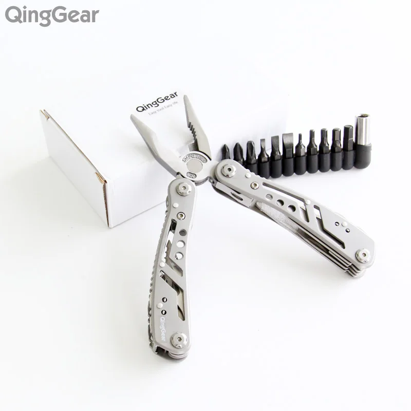QingGear Мульти плоскогубцы; Набор инструментов нож отвертка открывашка для жестяных бутылок напильник