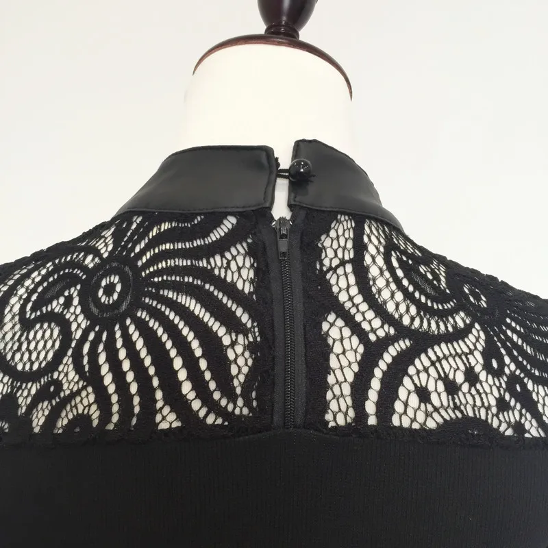 Fashion Women Crew Neck Hollow Out Long Sleeve Slim Knitwear Female Sexy Lace Party Club Wear Base Sweater Size M L XL Hot Sale | Женская