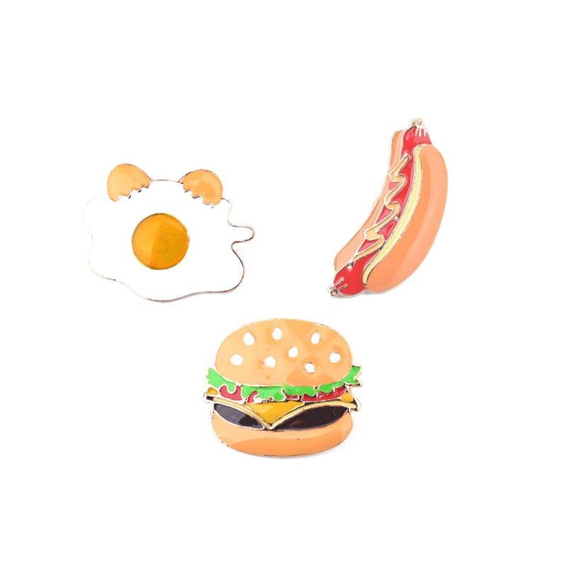 2018 новые творческие брошь яйцо гамбургер хот-дог эмаль контактный рюкзак
