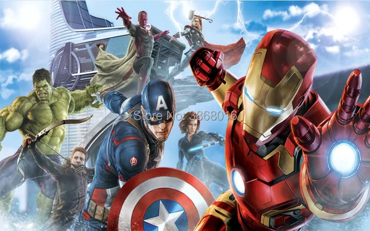 Пользовательские 3D Капитан Америка Мстители мальчики спальня фото обои Marvel Comics детская комната интерьер дизайн украшение комнаты