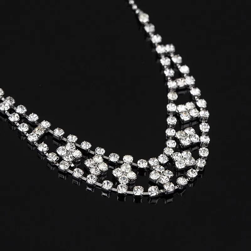 2016 Мода Мерцающий Ожерелье + Серьги Заказунаша Свадьба Невеста Украшения