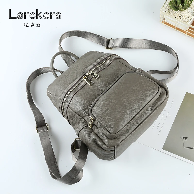 

Genuine leather luxury backpack women zipper designer clear backpack high class thread women leather backpack